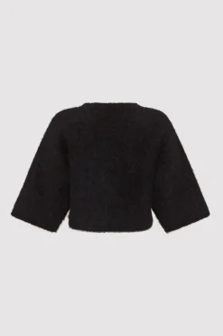 Knitwear*St. Agni Alpaca Cropped Tee - Black