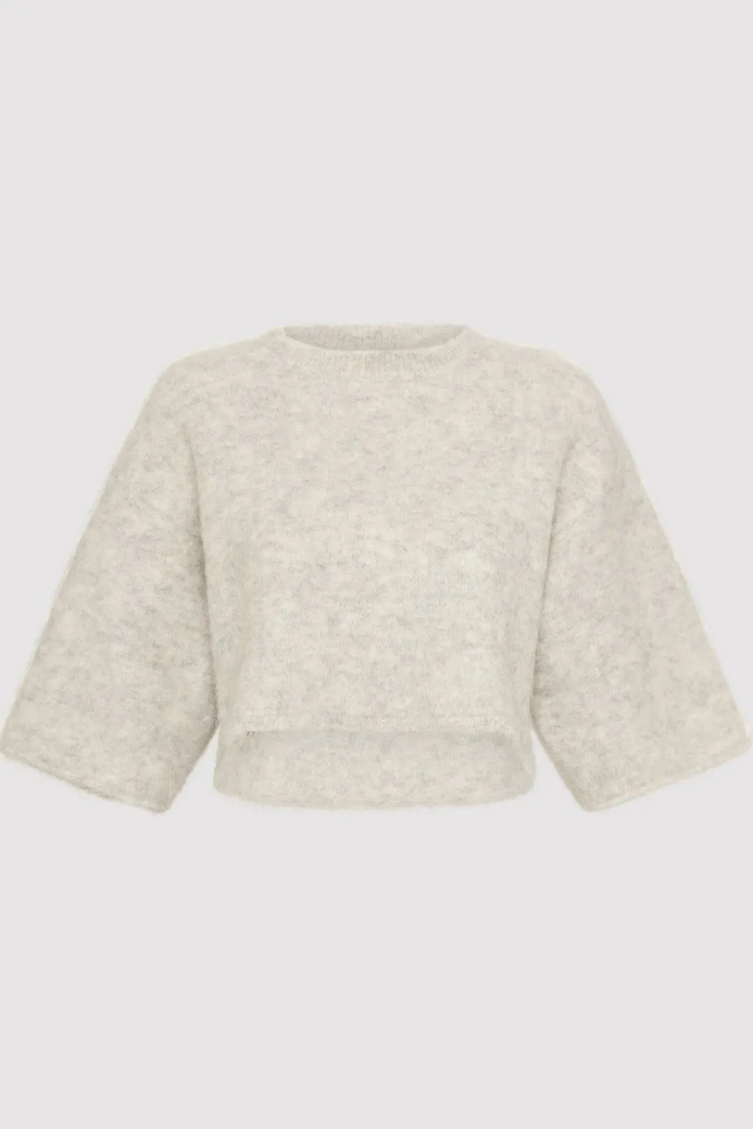 Tops*St. Agni Alpaca Cropped Tee - Light Grey