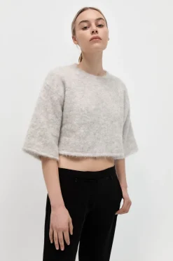 T-Shirts*St. Agni Alpaca Cropped Tee - Light Grey