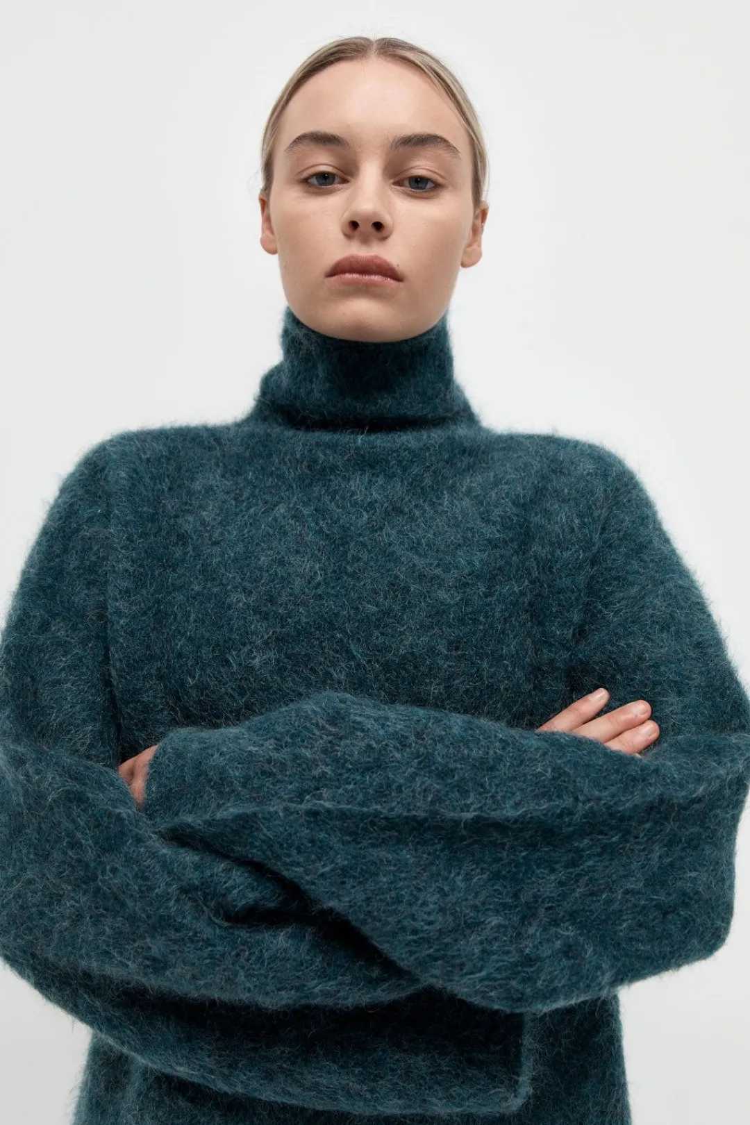 Knitwear*St. Agni Alpaca Funnel Neck Sweater - Sea Green