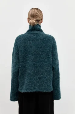 Knitwear*St. Agni Alpaca Funnel Neck Sweater - Sea Green