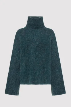 Knitwear*St. Agni Alpaca Funnel Neck Sweater - Sea Green