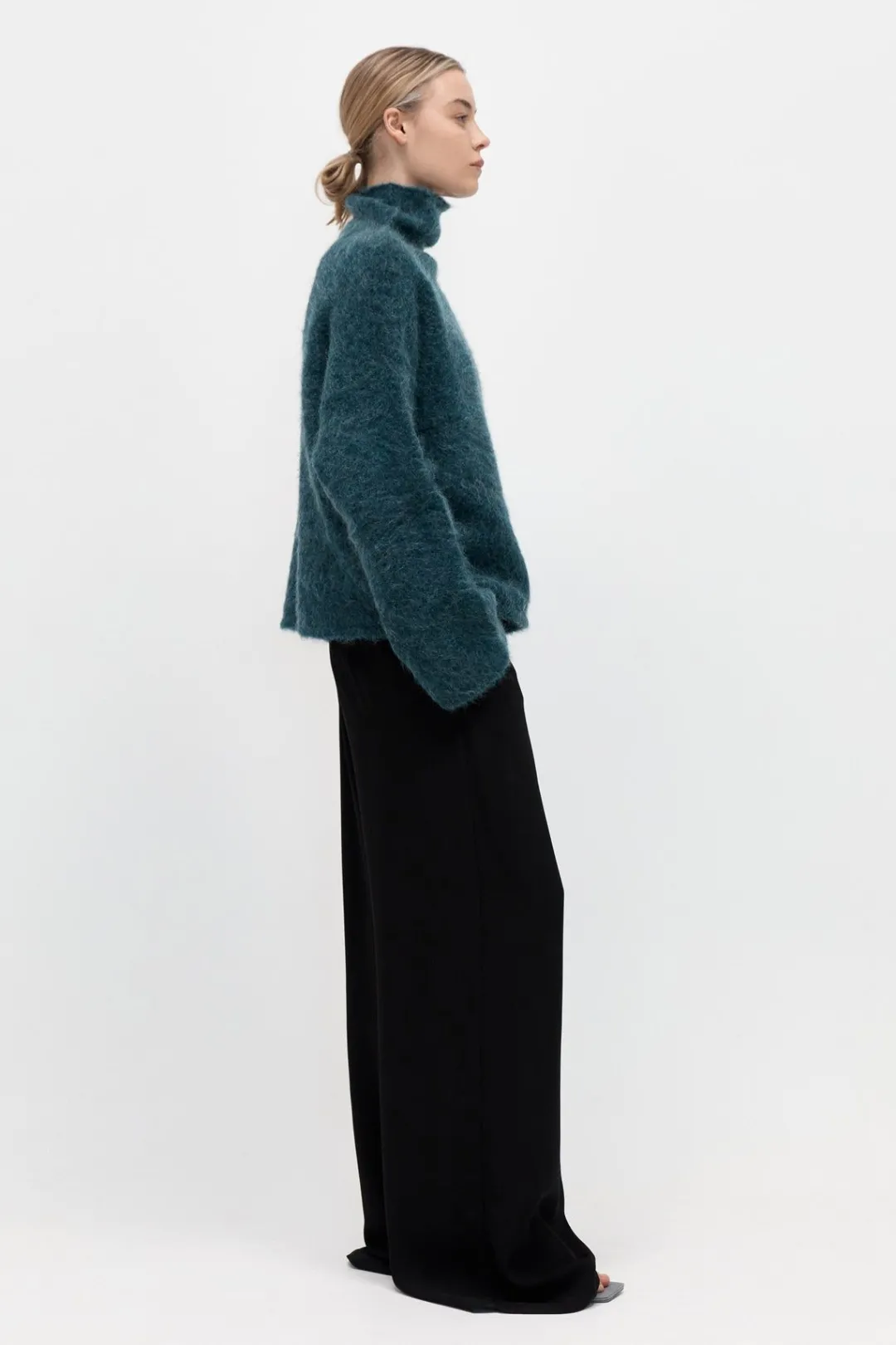 Jumpers*St. Agni Alpaca Funnel Neck Sweater - Sea Green