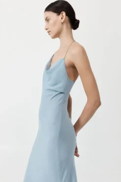 Dresses*St. Agni Asymm Drape Maxi Dress - Stone Blue