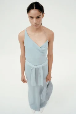 Dresses*St. Agni Asymm Drape Maxi Dress - Stone Blue