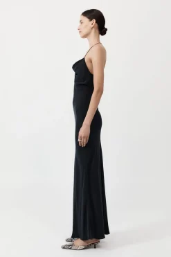 Dresses*St. Agni Asymm Drape Maxi Dress - Washed Black