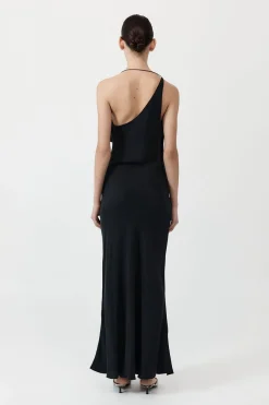 Dresses*St. Agni Asymm Drape Maxi Dress - Washed Black
