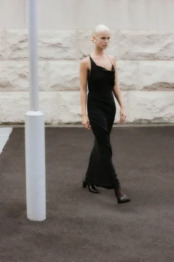 Dresses*St. Agni Asymm Drape Maxi Dress - Washed Black