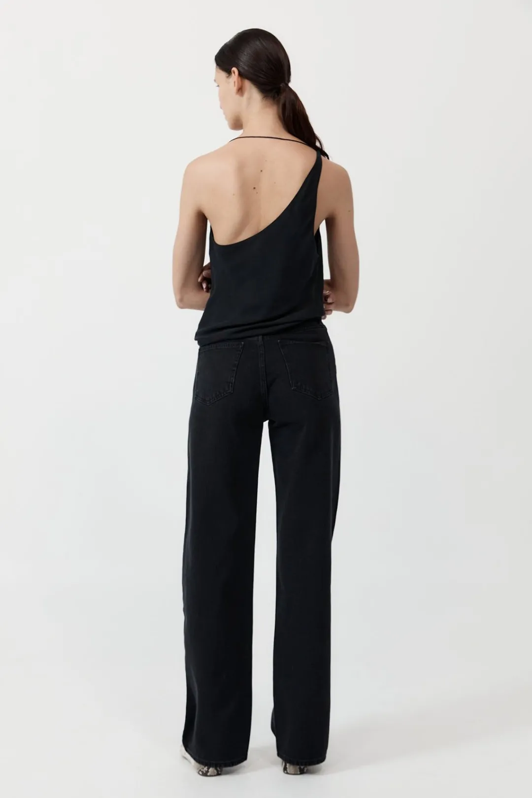 Tops*St. Agni Asymm Drape Top - Washed Black