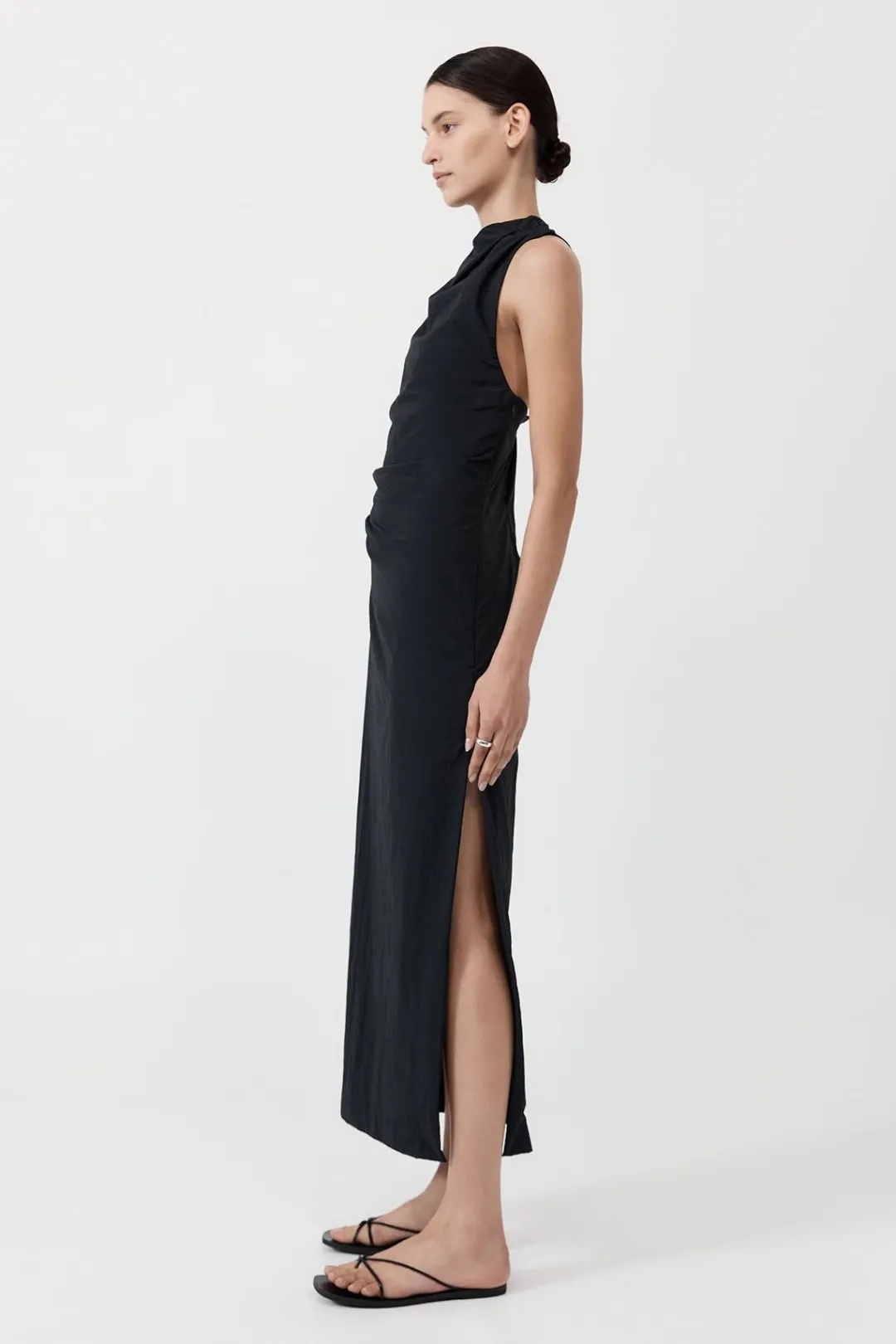 Dresses*St. Agni Asymm Tuck Dress - Black