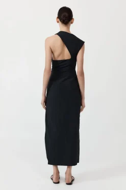 Dresses*St. Agni Asymm Tuck Dress - Black