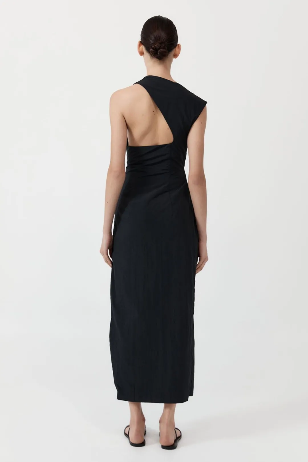 Dresses*St. Agni Asymm Tuck Dress - Black