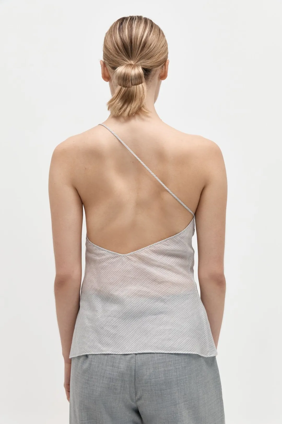 Tops*St. Agni Asymmetric One Shoulder Top - Sheer Stripe