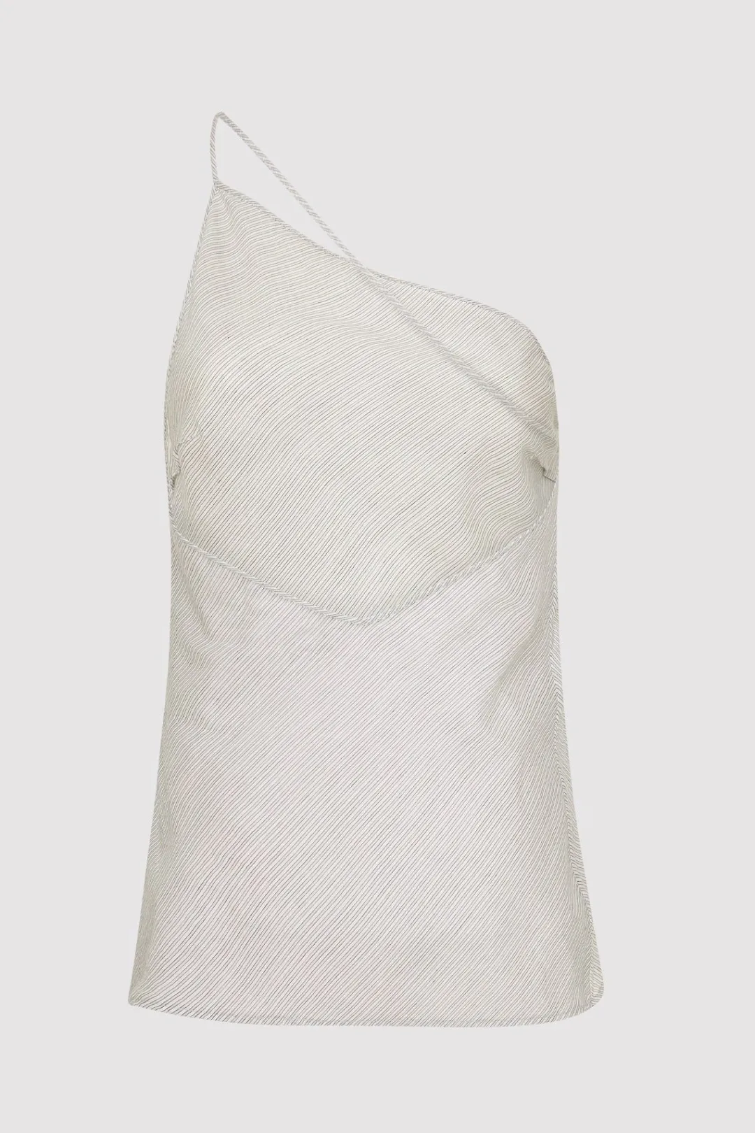 Tops*St. Agni Asymmetric One Shoulder Top - Sheer Stripe