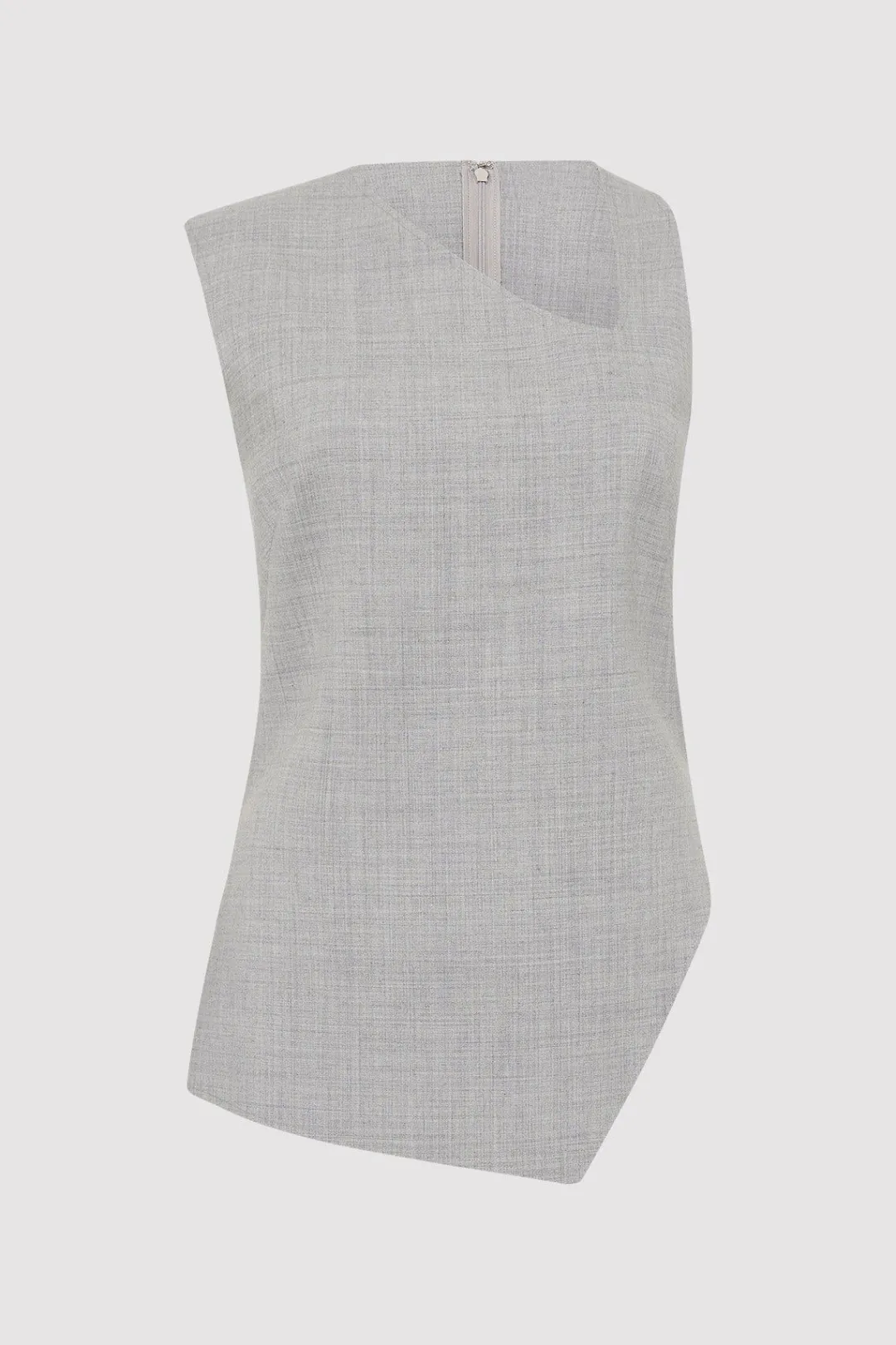 Tops*St. Agni Asymmetrical Neck Top - Grey Heather