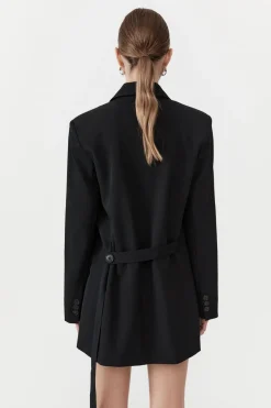 Unisex*St. Agni Belt Detail Blazer - Black