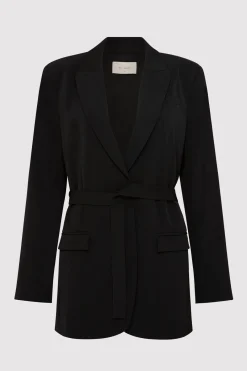 Tailoring*St. Agni Belt Detail Blazer - Black