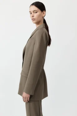 Tailoring*St. Agni Belt Detail Blazer - Kelp