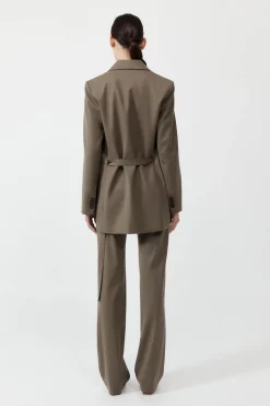 Tailoring*St. Agni Belt Detail Blazer - Kelp
