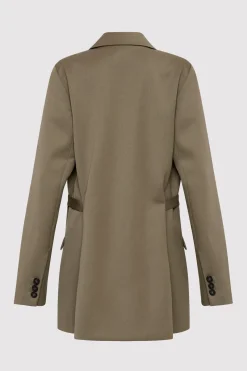 Tailoring*St. Agni Belt Detail Blazer - Kelp