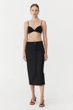 Tailoring*St. Agni Belted Pencil Skirt - Black