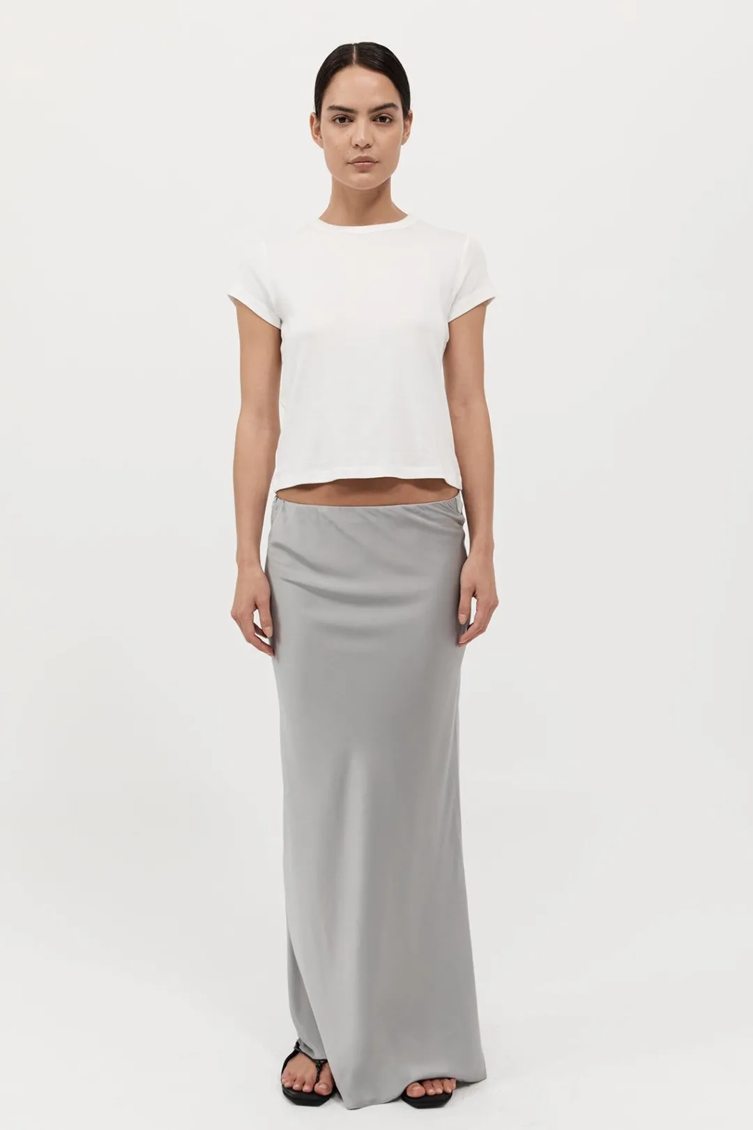 Skirts*St. Agni Bias Slip Skirt - Silver