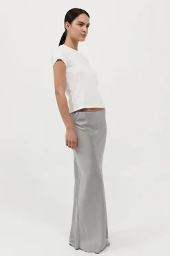 Skirts*St. Agni Bias Slip Skirt - Silver