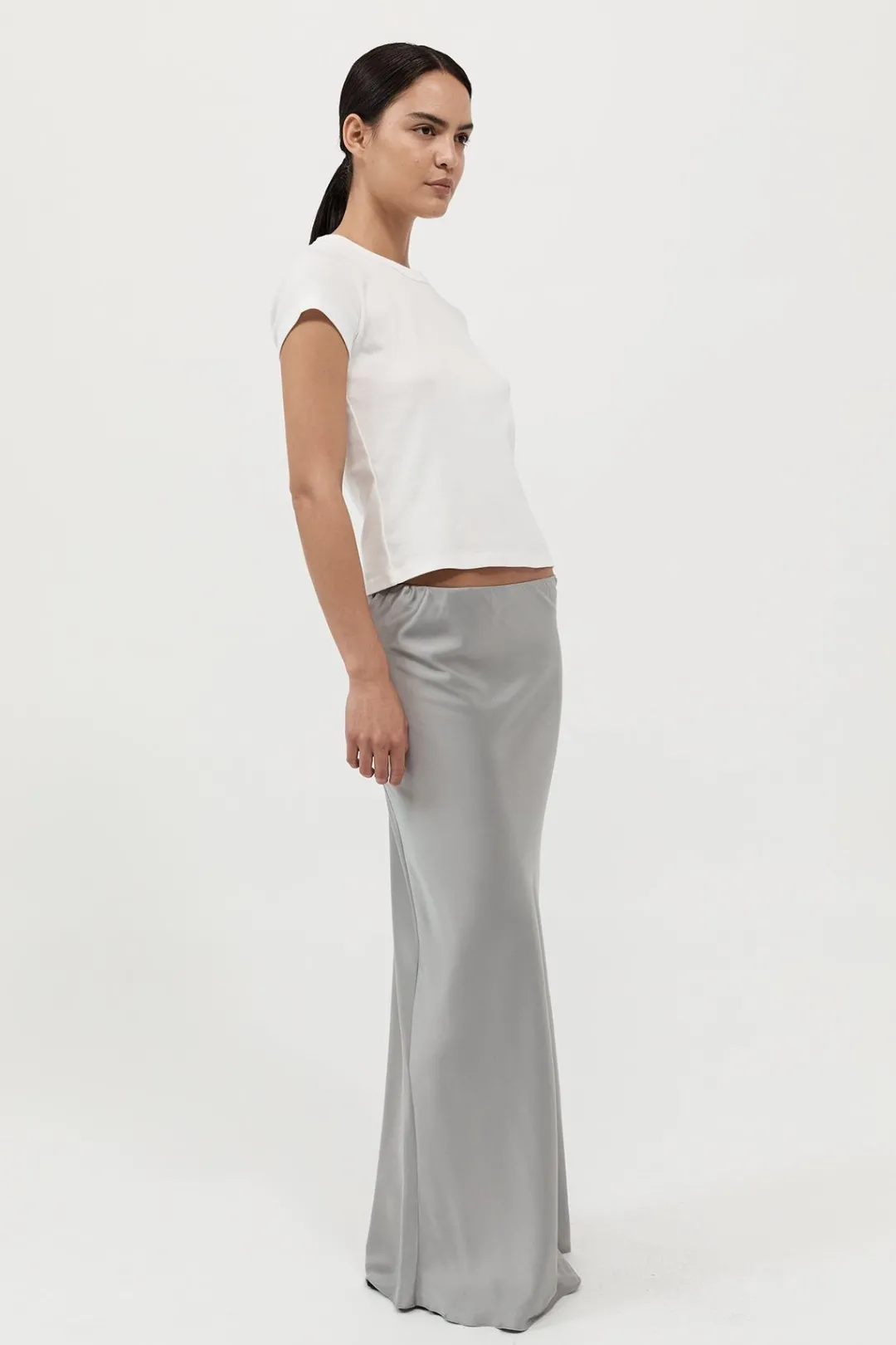 Skirts*St. Agni Bias Slip Skirt - Silver