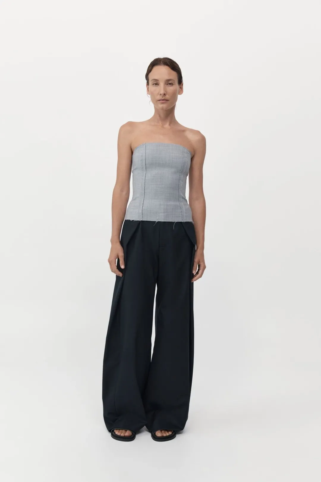 Tops*St. Agni Bustier Top - Grey Heather