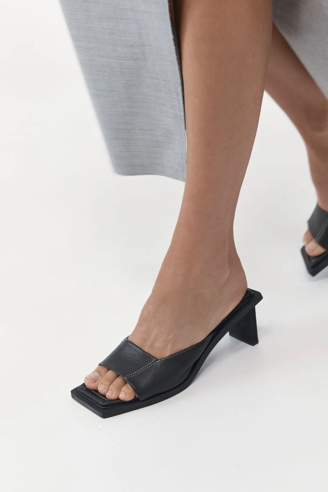 Heels*St. Agni Contrast Stitch Heel - Black