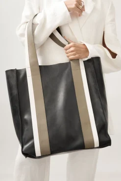 Bags*St. Agni Contrast Tote - Black