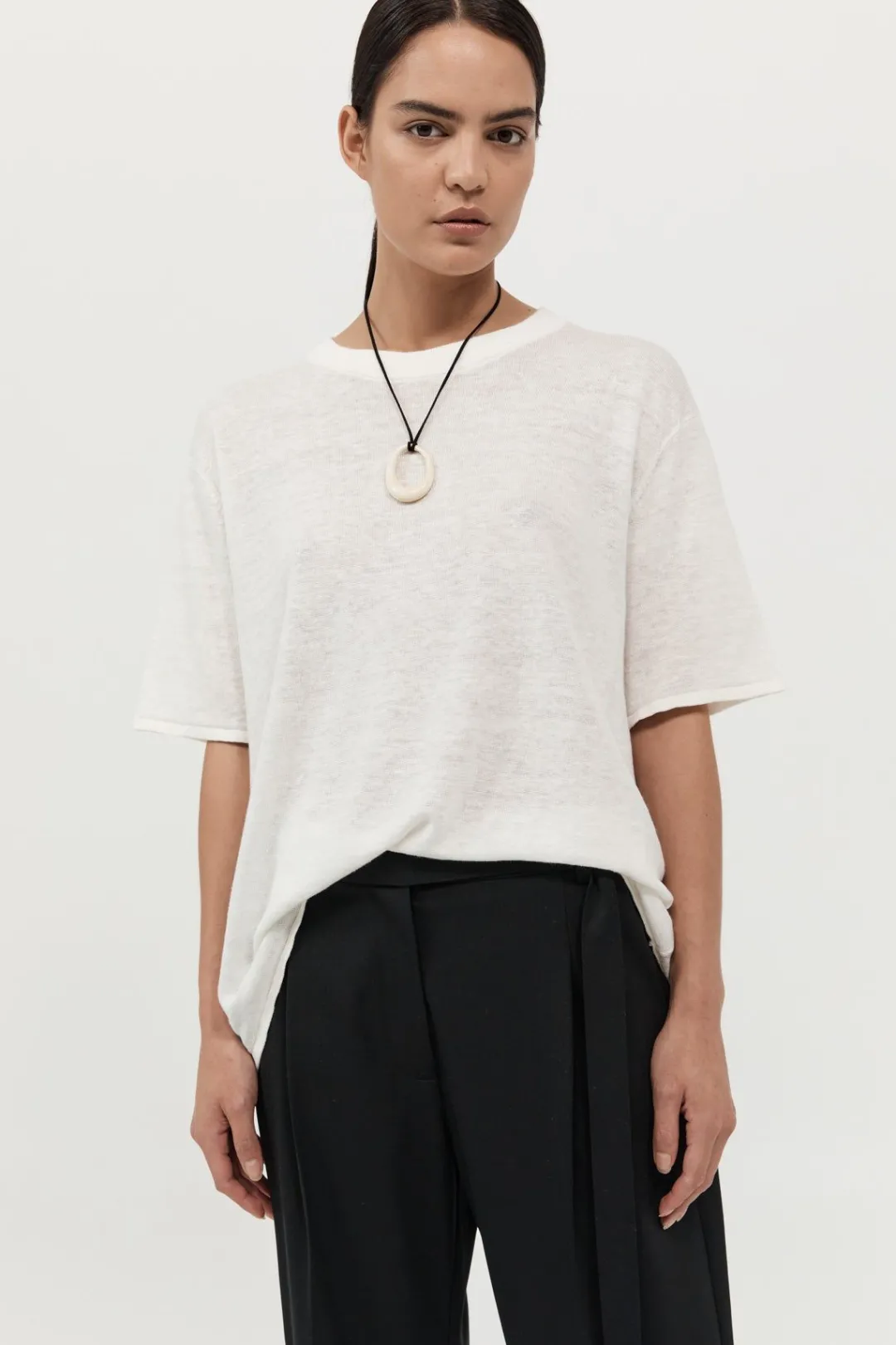 Tops*St. Agni Copain Knit Tee - Off White