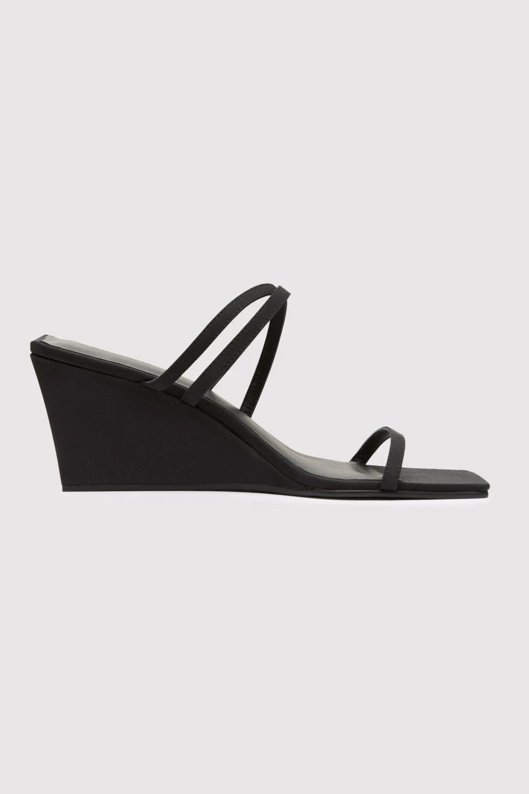 Wedges*St. Agni Cross Strap Wedge - Black