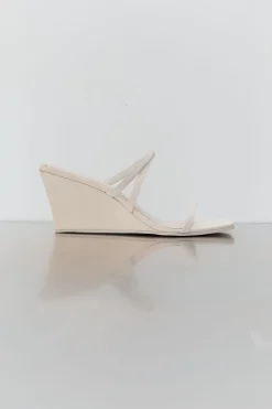Heels*St. Agni Cross Strap Wedge - Ivory