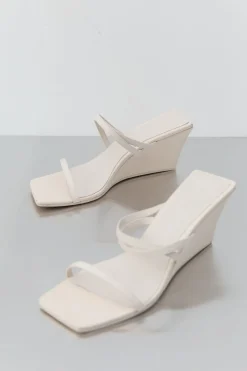Wedges*St. Agni Cross Strap Wedge - Ivory