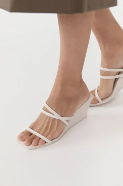 Wedges*St. Agni Cross Strap Wedge - Ivory