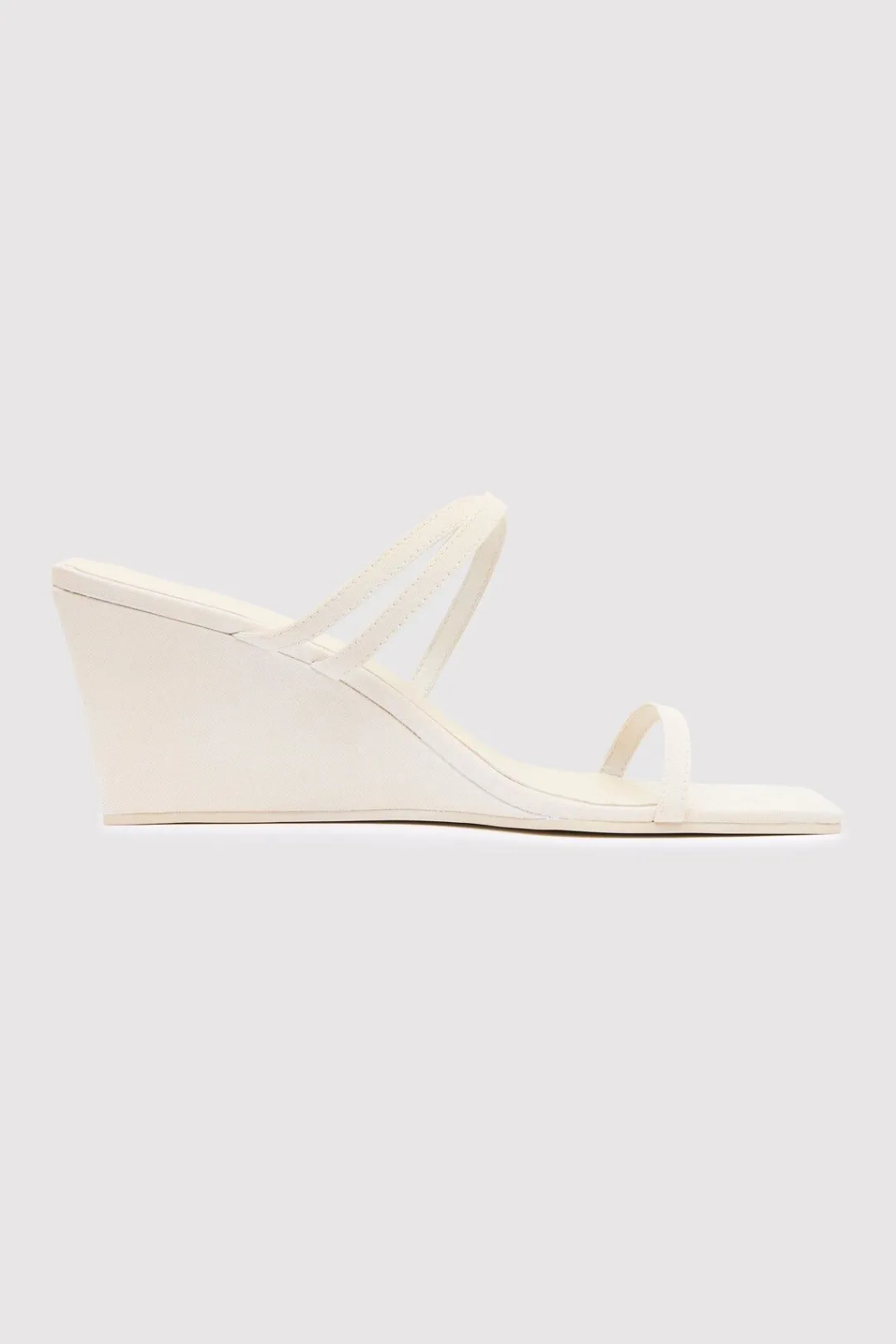 Wedges*St. Agni Cross Strap Wedge - Ivory