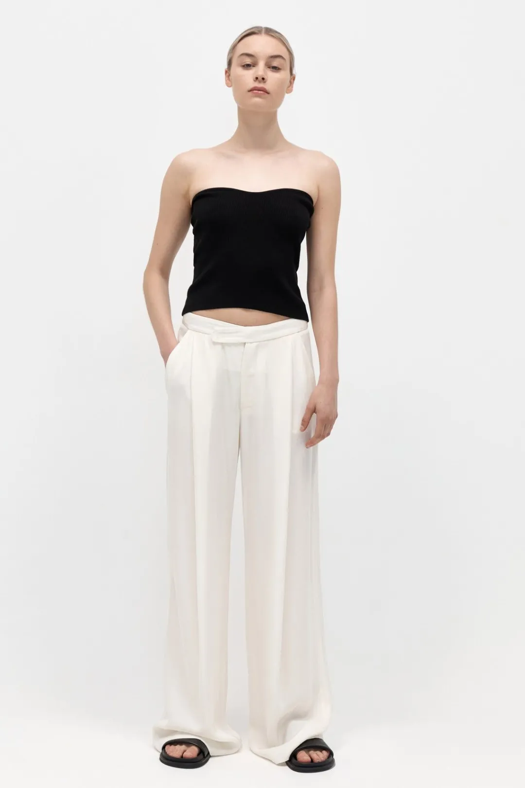 Basics*St. Agni Curve Knit Top - Black