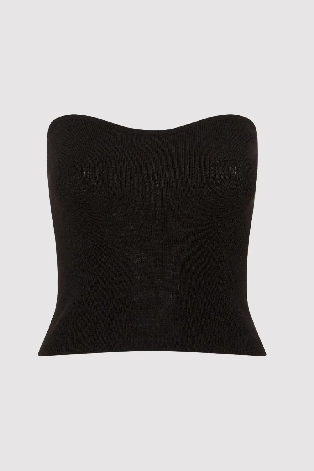 Basics*St. Agni Curve Knit Top - Black