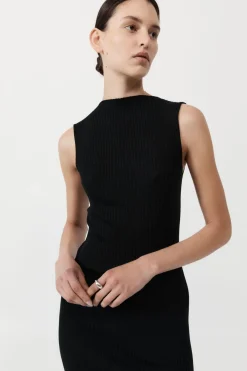 Knitwear*St. Agni Cut Away Knit Dress - Black