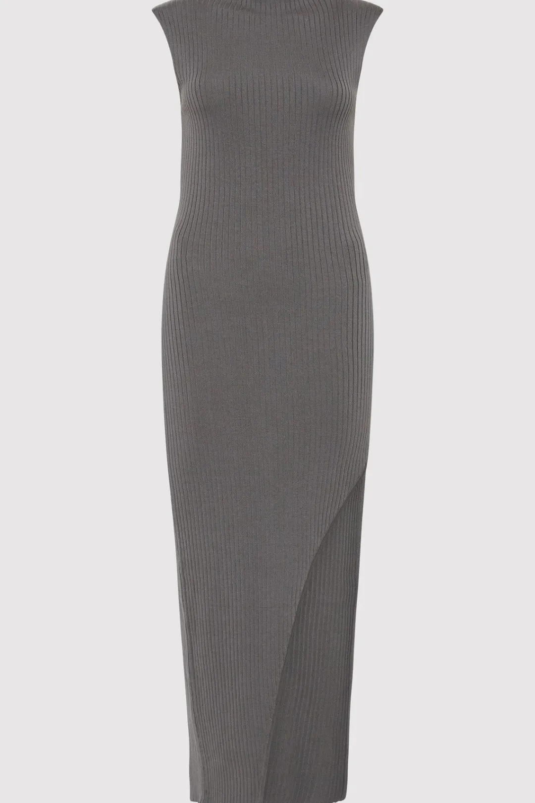 Knitwear*St. Agni Cut Away Knit Dress - Stone Grey
