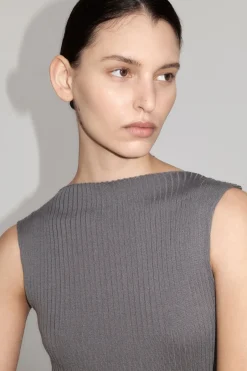 Dresses*St. Agni Cut Away Knit Dress - Stone Grey