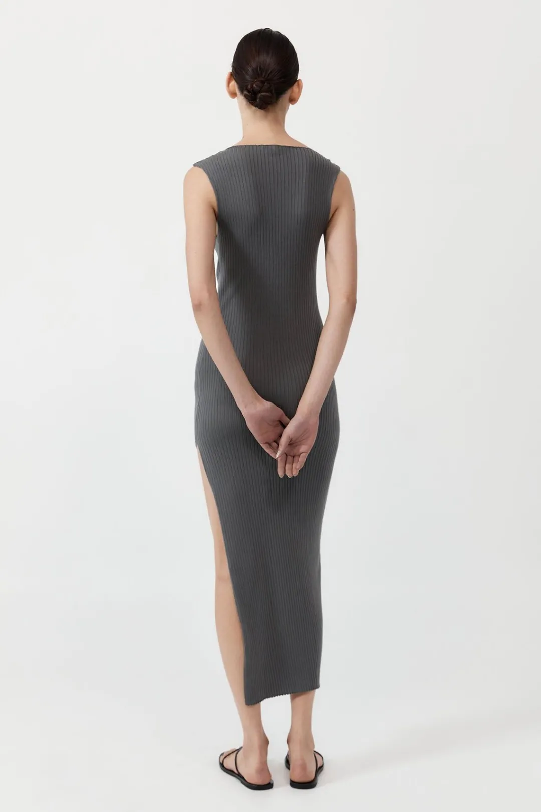 Dresses*St. Agni Cut Away Knit Dress - Stone Grey