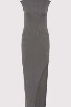 Dresses*St. Agni Cut Away Knit Dress - Stone Grey