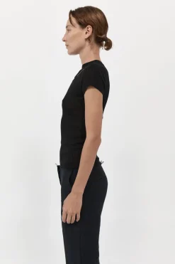 T-Shirts*St. Agni Cut Out Knit Tee - Black