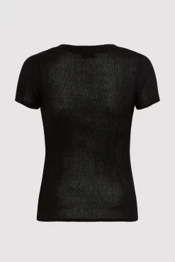 T-Shirts*St. Agni Cut Out Knit Tee - Black