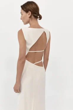 Tailoring*St. Agni Cut Out Midi Dress - Cool White