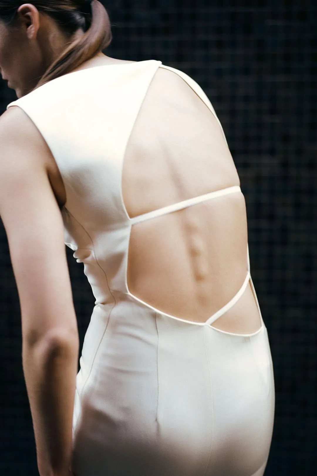 Tailoring*St. Agni Cut Out Midi Dress - Cool White
