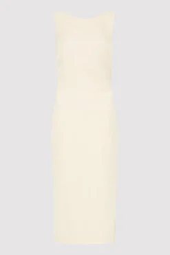 Tailoring*St. Agni Cut Out Midi Dress - Cool White