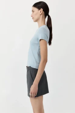 Skirts*St. Agni Deconstructed Mini Skirt - Stone Blue Stripe
